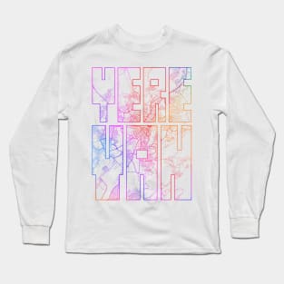 Yerevan, Armenia City Map Typography - Colorful Long Sleeve T-Shirt